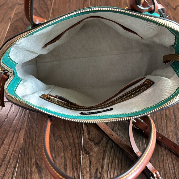 Dooney & Bourke Turquoise and Brown Satchel - Picture 5 of 5